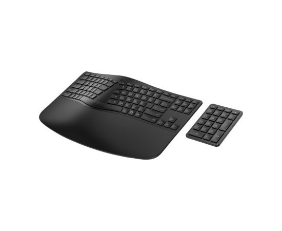 HP 965 Ergonomic Wireless Bluetooth Keyboard Keypad Combo, Sanitizable, Programmable, Split Zone Layout w/Negative Tilt (adjustable) - Black - US ENG / 7E756AA#ABB