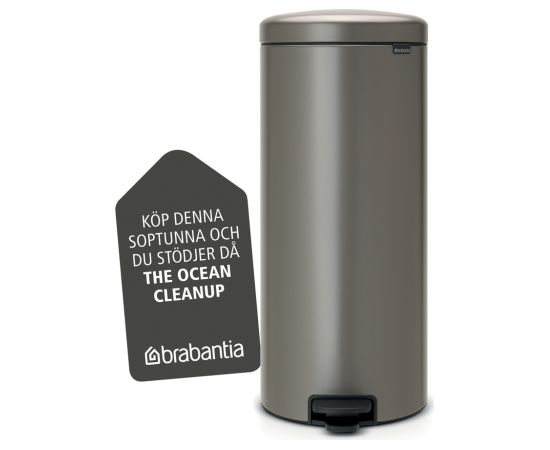 BRABANTIA atkritumu tvertne ar pedāli NewIcon, 30 l, Platinum - 114441