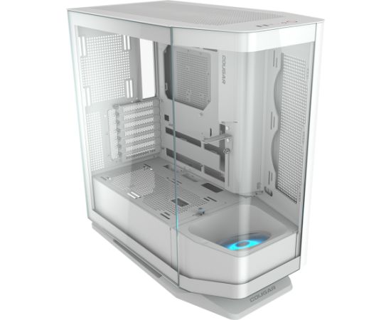 COUGAR | FV270 White | PC Case | Mid tower / Tempered, Curved Glass Perimeter / Quick Detachable Air Filters / Up to 9 Fans (1x120mm RGB Preinstalled) / White