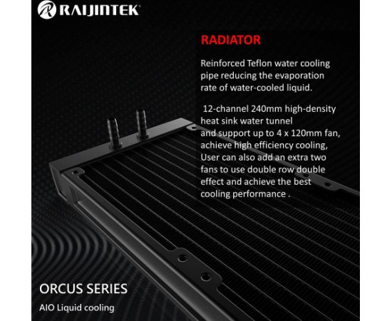 RAIJINTEK ORCUS 240 RBW 240mm, water cooling (black, refillable)