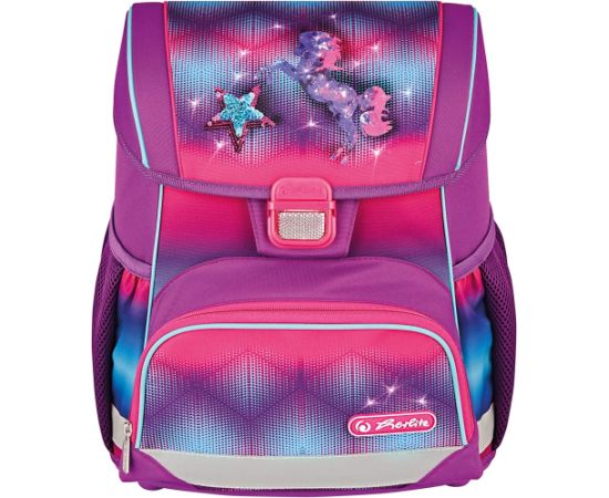 Herlitz Loop Plus Funky Horse, school bag (purple/pink, incl. 16-piece school case, pencil case, sports bag)