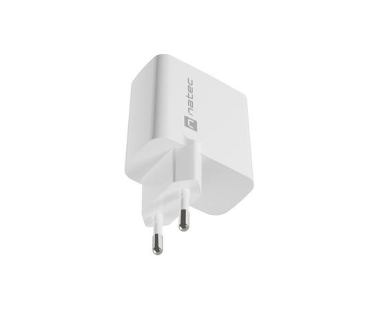 NATEC RIBERA GAN CHARGER 1X USB-A + 1X USB-C 45W WHITE