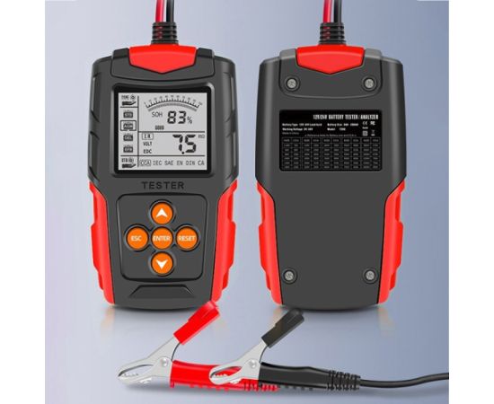 Qoltec 52484 LCD digital battery tester | 12V | 24V | 3Ah-200Ah