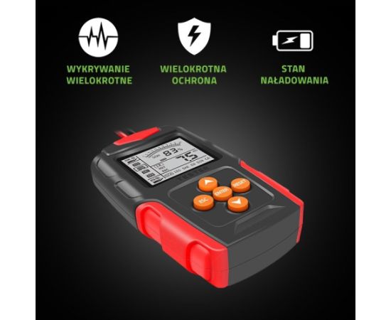 Qoltec 52484 LCD digital battery tester | 12V | 24V | 3Ah-200Ah