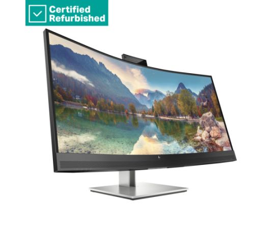 RENEW SILVER HP E34m G4 Curved Conferencing Monitor - 34" 3440x1440 WQHD 400-nit 75Hz AG, Curved, VA, USB-C(65W)/HDMI/DisplayPort, 4x USB, speakers, webcam, RJ-45 LAN, height adjustable/tilt/swivel, 1 years / 40Z26AAR#ABU