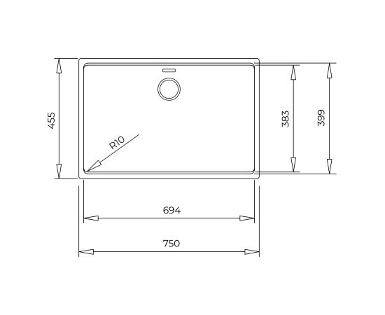 Sink Teka Radea R10 70.40 M-TG carbon