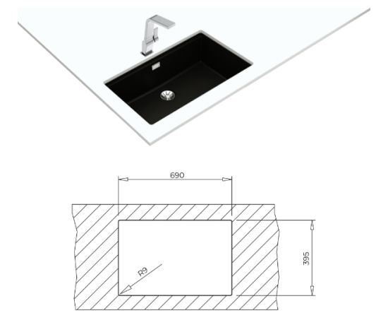 Sink Teka Radea R10 70.40 M-TG carbon