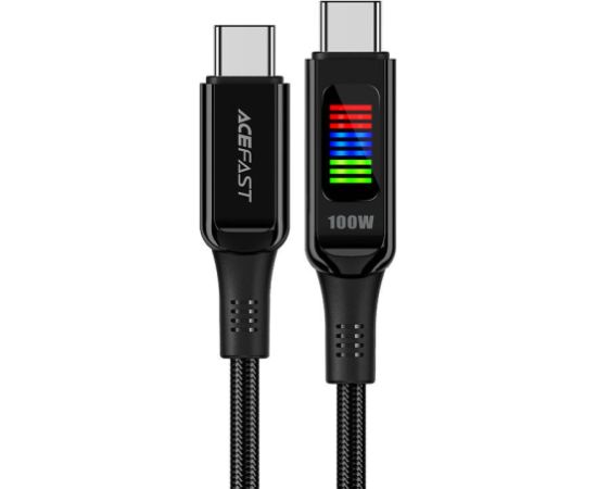 USB-C to USB-C cable Acefast C7-03 1.2m, with display (black)