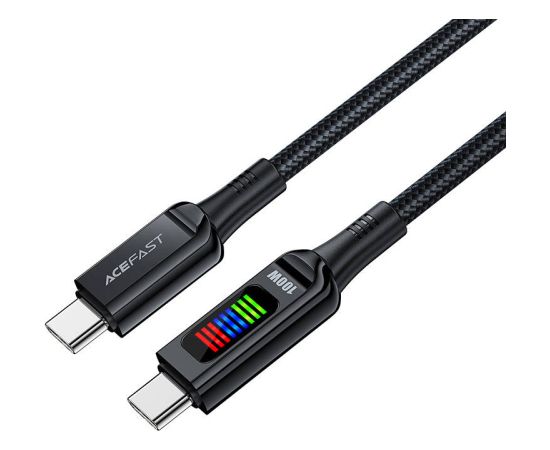 USB-C to USB-C cable Acefast C7-03 1.2m, with display (black)