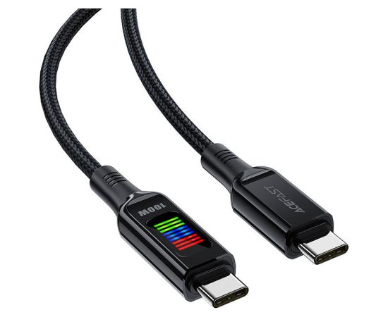 USB-C to USB-C cable Acefast C7-03 1.2m, with display (black)