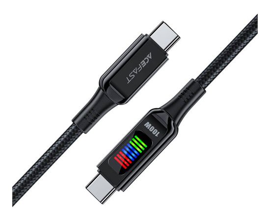 USB-C to USB-C cable Acefast C7-03 1.2m, with display (black)