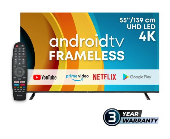 eSTAR Android TV 55"/140cm 4K UHD LEDTV55A1T2 Black