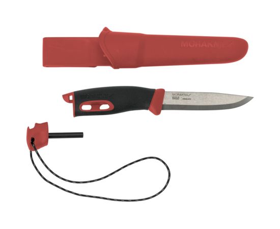 Morakniv Outdoor sports knife Companion spark (S), 104mm, red, with fire starter