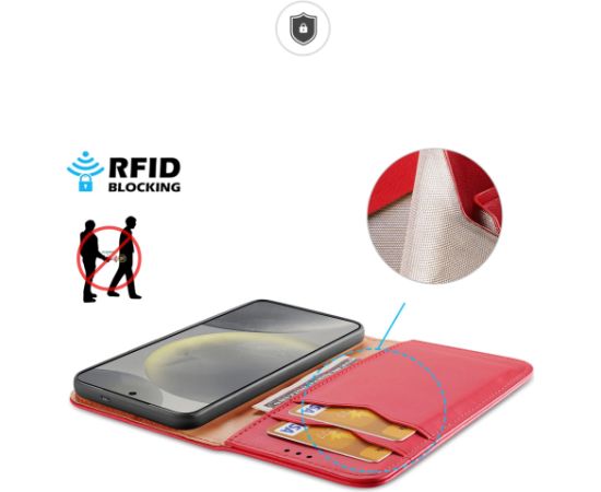 Dux Ducis Hivo case with flap and RFID blocker for Samsung Galaxy S24 - red