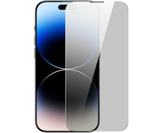 Privacy tempered Glass Baseus Iphone 14 Pro Max (2pcs) with 2 cleaning kits and dust-proof installation tool