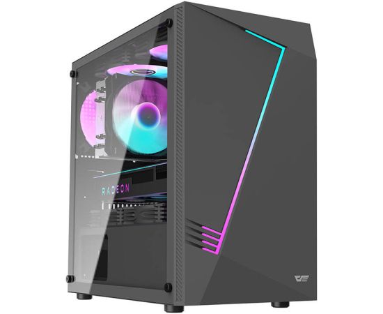 Darkflash Computer case Aigo AL390 + RGB fan (black)