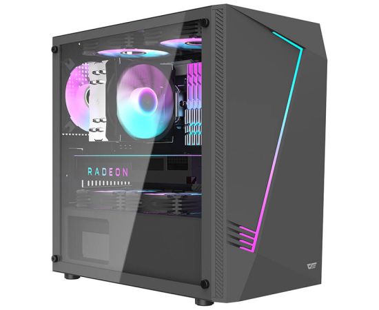 Darkflash Computer case Aigo AL390 + RGB fan (black)