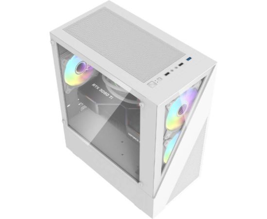 Darkflash Aigo E330M computer case + 4 argb fans (white)