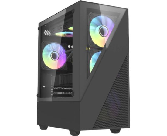 Darkflash Aigo E330M computer case + 4 argb fans (black)