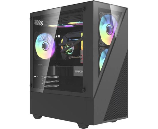 Darkflash Aigo E330M computer case + 4 argb fans (black)