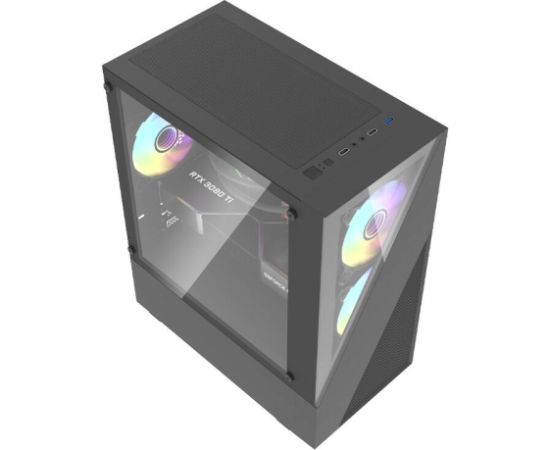 Darkflash Aigo E330M computer case + 4 argb fans (black)