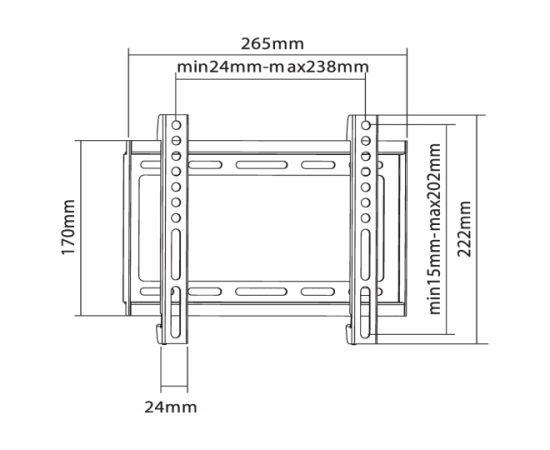 Sbox PLB-2222F Fixed Flat Screen LED TV Mount 23"-43" 35kg