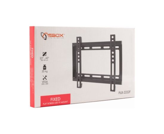 Sbox PLB-2222F Fixed Flat Screen LED TV Mount 23"-43" 35kg