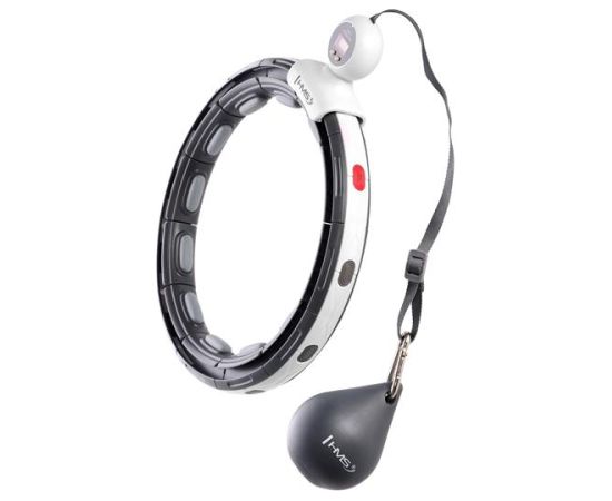 Vingrošanas rinķis ar atsvaru un skaitītāju HHM15 HULA HOOP BLACK MAGNETIC WITH WEIGHT + COUNTER HMS