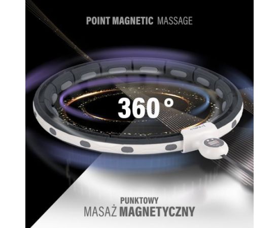 Vingrošanas rinķis ar atsvaru un skaitītāju HHM15 HULA HOOP BLACK MAGNETIC WITH WEIGHT + COUNTER HMS