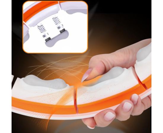 Vingrošanas rinķis ar atsvaru un skaitītāju HHM21 HULA HOP WHITE/ORANGE MAGNETIC WITH WEIGHT + COUNTER HMS