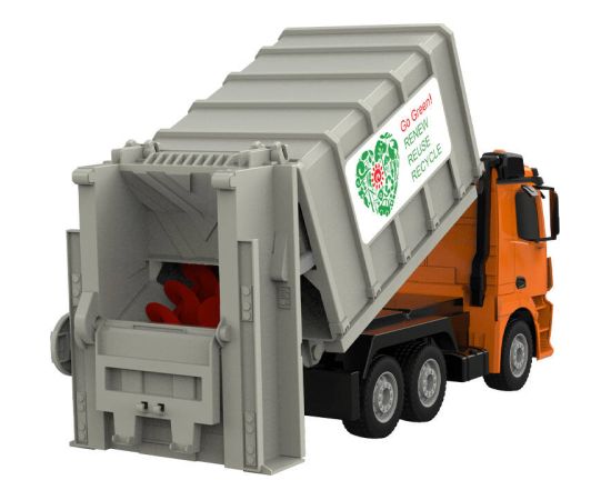 Remote control RC garbage truck 1:26 Double Eagle ( orange) Mercedes-Benz Antos E676-003