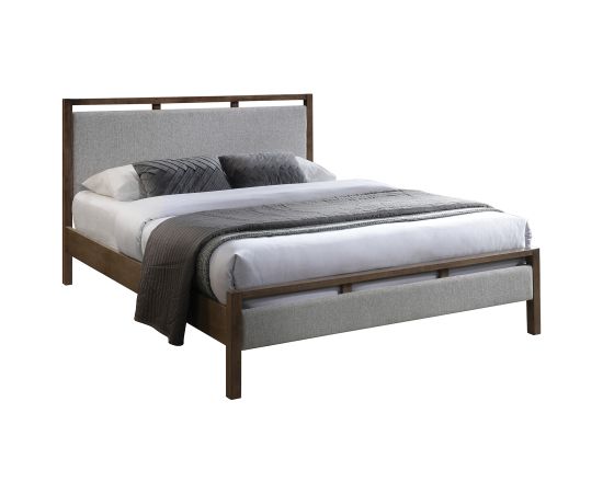 Bed VOKSI with mattress HARMONY DELUX 160x200cm, grey