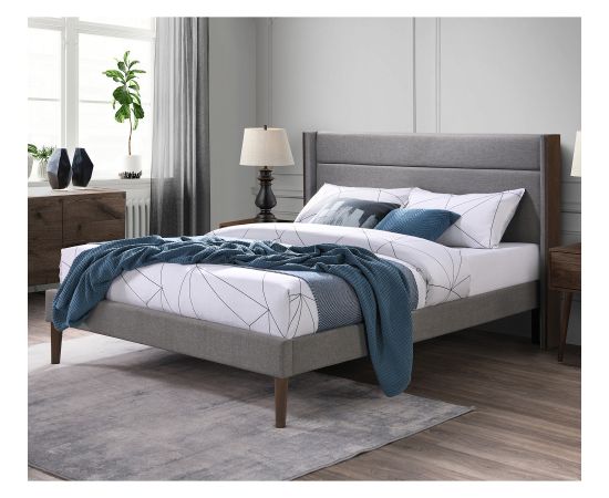 Bed TEXAS with mattress HARMONY DELUX 160x200cm, grey