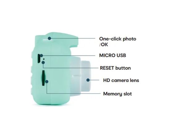 CP X2 Bērnu HD 1080p digitālā foto un video kamera ar MicroSD kartes ievieti 2'' LCD krāsu ekrāns Trīkzila