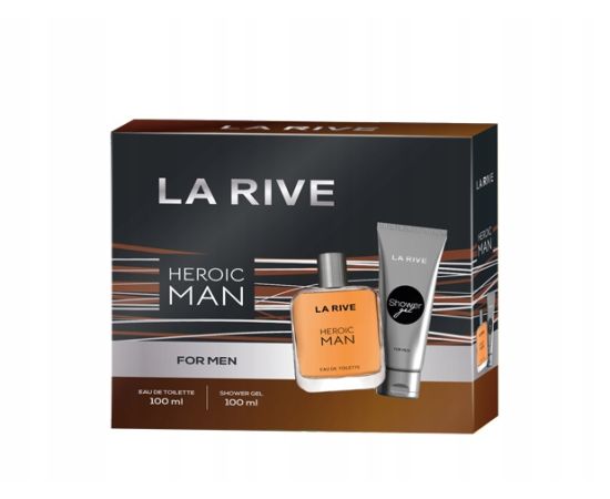 Vīriešu komplekts LA RIVE HEROIC MAN (Tualetes ūdens 100 ml + dušas želeja 100 ml).