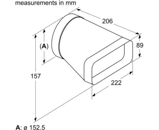 Bosch HEZ9VDSI0 Adapter duct, 150 mm, round-flat