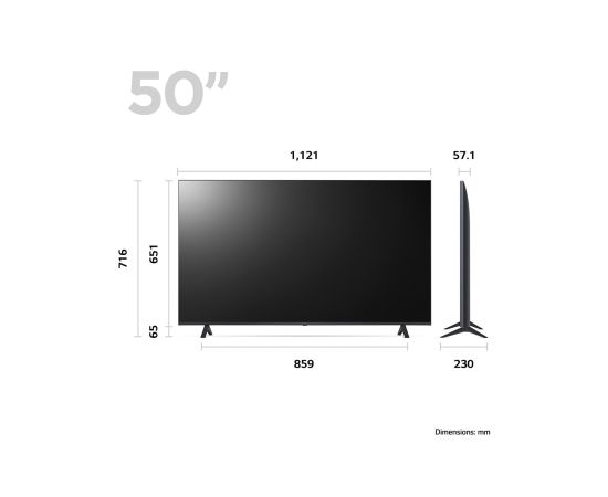 LG 50UR78006LK, LED TV - 50 - black, UltraHD/4K, SmartTV, HDR