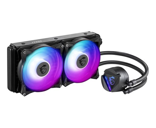 MSI MAG CORELIQUID 280R V2 Liquid CPU Cooler '280mm Radiator, 2x 140mm ARGB PWM Fan, ARGB lighting, Center Supported, Compatible with Intel and AMD Platforms, Latest LGA 1700 ready'