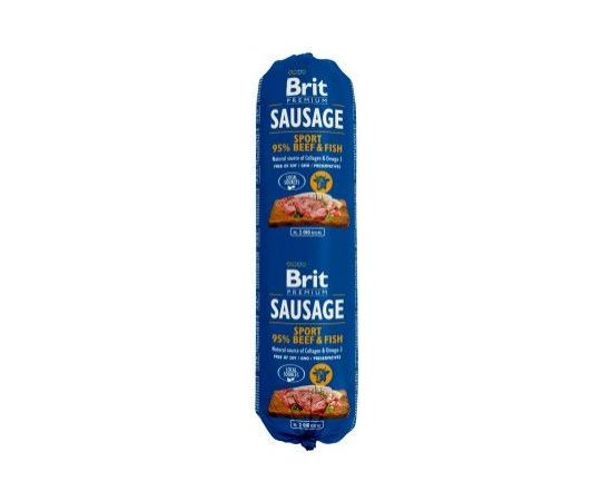 Brit Premium Sausage Sport wołowina z rybą 800g