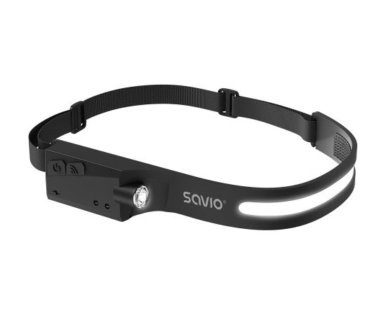 Savio FL-02 LED headlamp with motion sensor, USB-C, 350 lm, range 80m