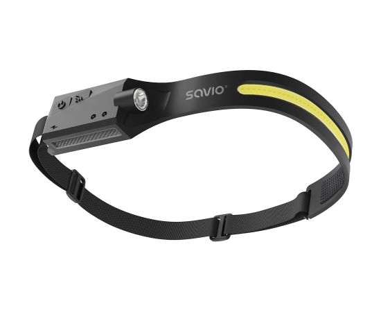 Savio FL-02 LED headlamp with motion sensor, USB-C, 350 lm, range 80m