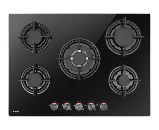 Amica PGCA7101AoB Black Built-in 70 cm Gas 5 zone(s)