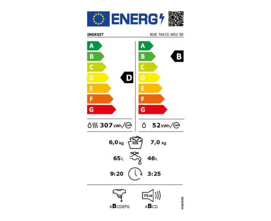 INDESIT BDE 76435 WSV EE 6/7kg 1400rpm