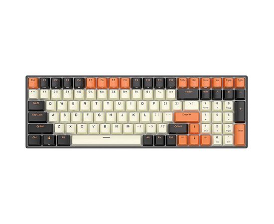 Mechanical keyboard Royal Kludge RK100 RGB, brown switch (black-orange)