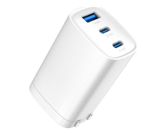 Evelatus   65W Max Fast Charger CN USB-C1/USB-C1/USB-A White