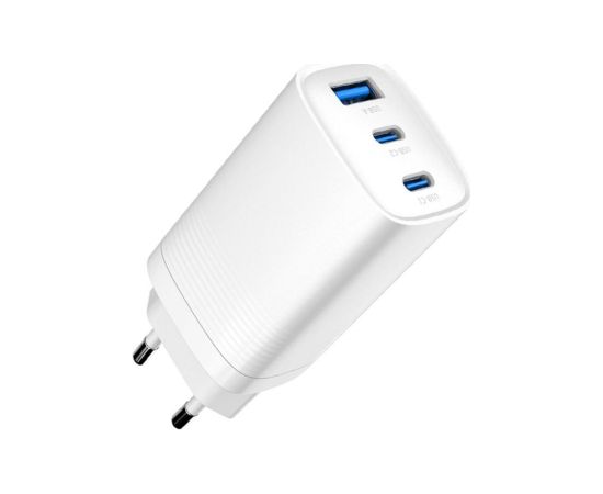 Evelatus   65W Max Fast Charger EU USB-C1/USB-C1/USB-A White