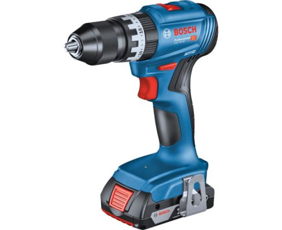 Bosch combination set cordless impact drill GSB 18V-45 + cordless hammer drill GBH 18V-22 (blue, 2x Li-ion battery 4.0Ah, tool bag)