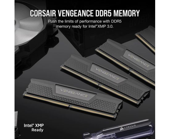 Corsair 32 GB DDR5-6800 Kit, memory (black, CMK32GX5M2B6800C40, Vengeance)