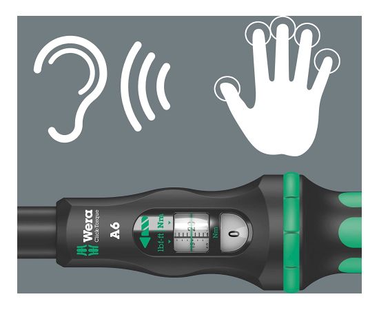 Wera torque wrench with reversible ratchet Click-Torque A 6 (black/green, output 1/4" for bits)