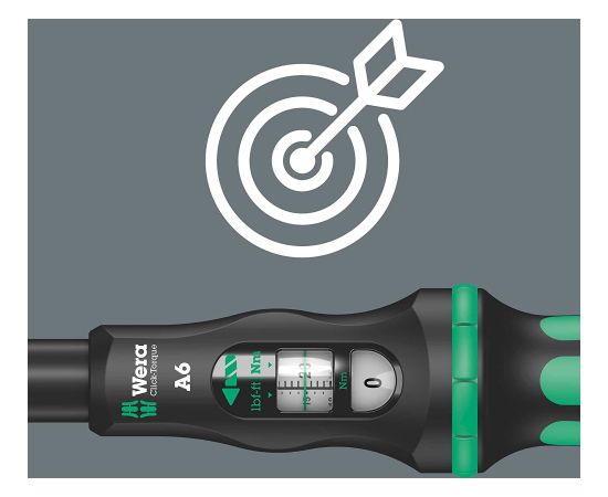 Wera torque wrench with reversible ratchet Click-Torque A 6 (black/green, output 1/4" for bits)